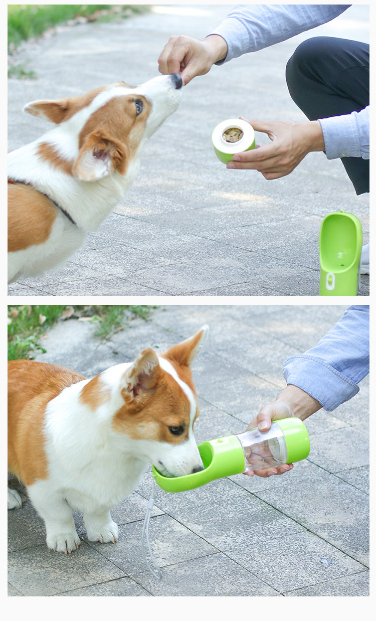 Botella Portátil Pawly 2en1 — Agua y Comida para Perros y Gatos